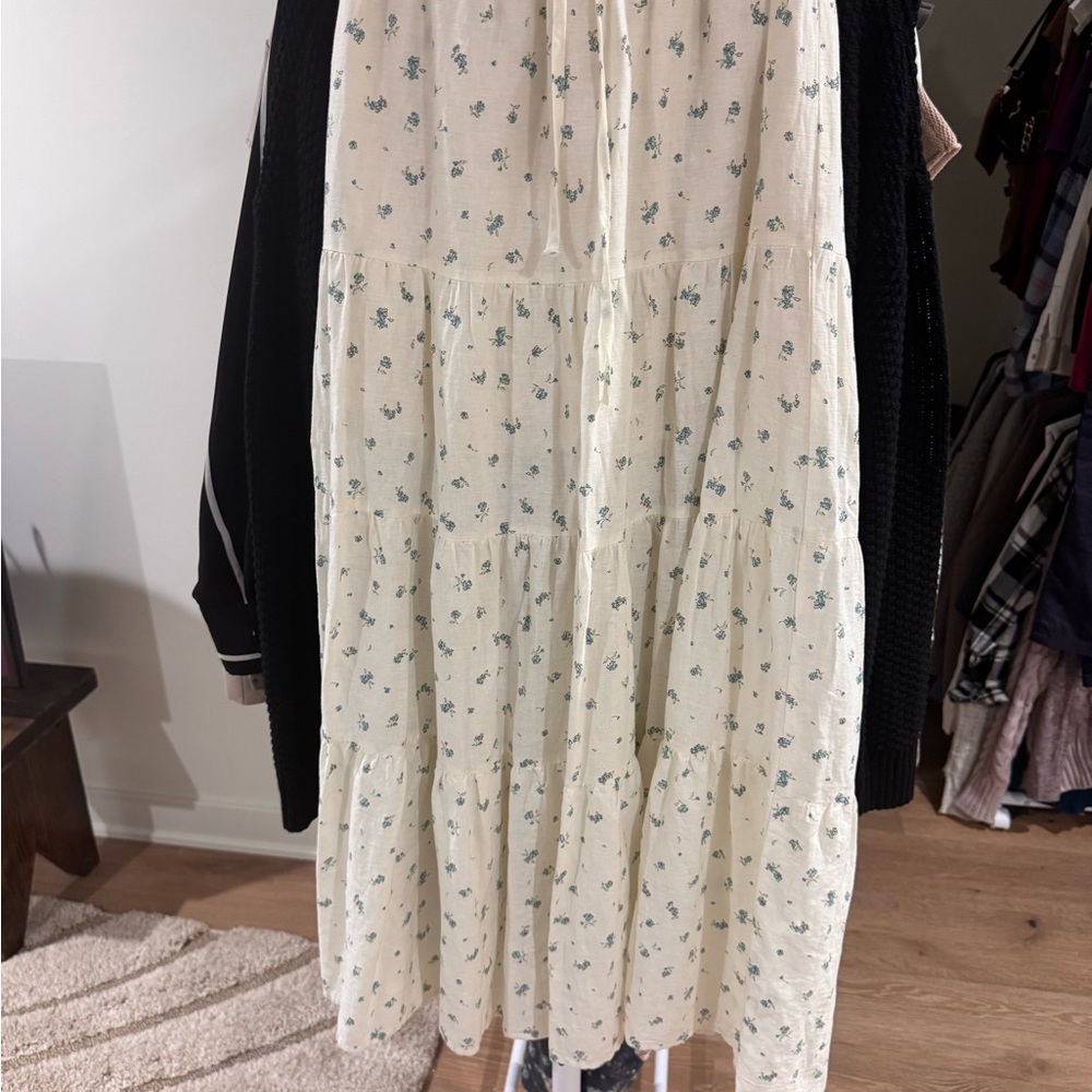 Cotton On Floral Tiered Maxi Skirt Elastic Waist Lined Size 2